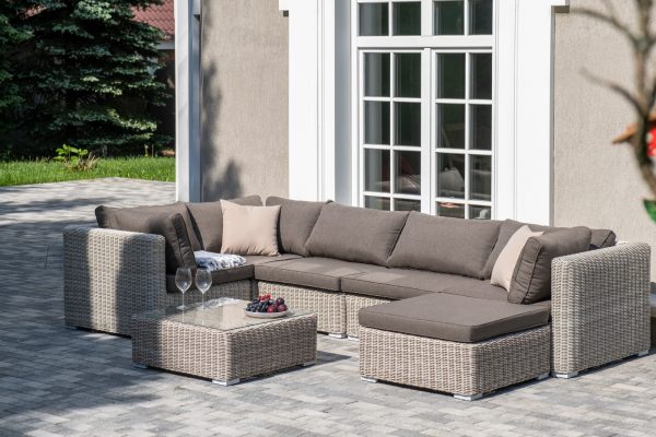 "Лунго" трансформирующаяся лаунж-зона из искусственного ротанга, цвет бежевый — изображение 3