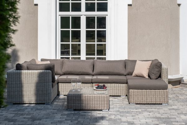 "Лунго" трансформирующаяся лаунж-зона из искусственного ротанга, цвет бежевый — изображение 4