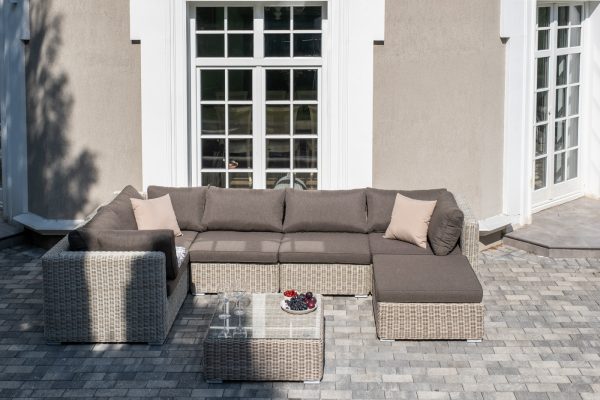 "Лунго" трансформирующаяся лаунж-зона из искусственного ротанга, цвет бежевый — изображение 5