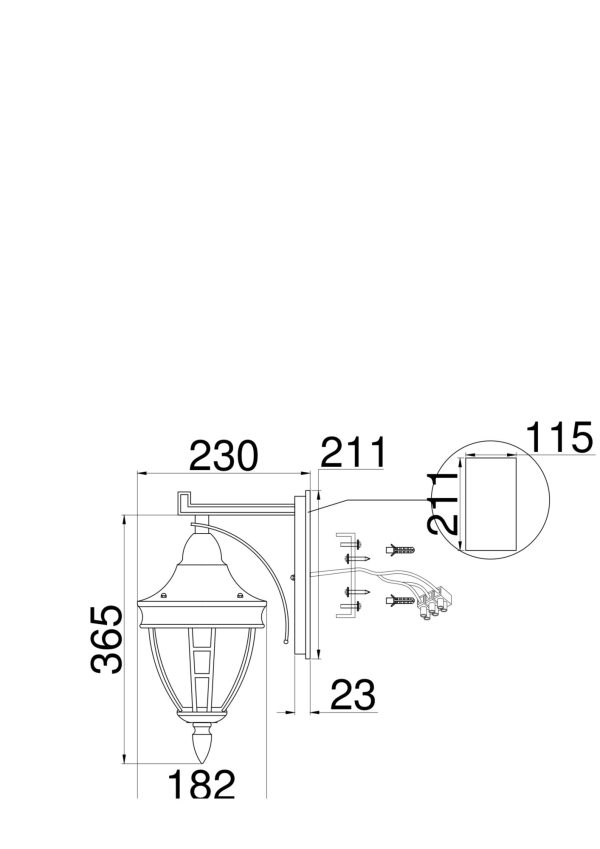 Настенный светильник (бра) Outdoor O027WL-01B — изображение 3