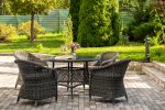 "Равенна" обеденная группа плетеная, цвет графит — изображение 3