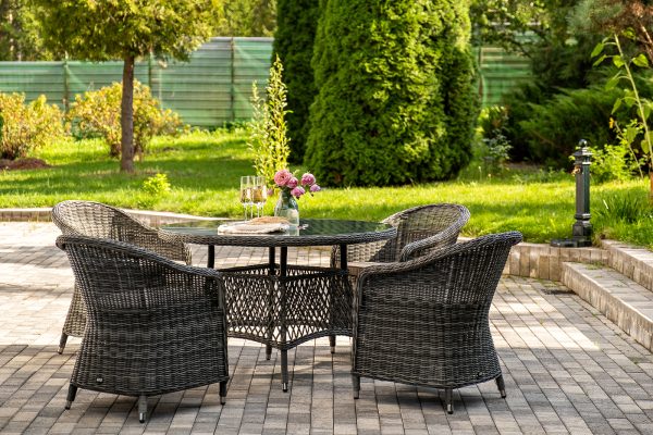 "Равенна" обеденная группа плетеная, цвет графит — изображение 3