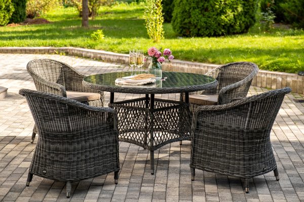 "Равенна" обеденная группа плетеная, цвет графит — изображение 4