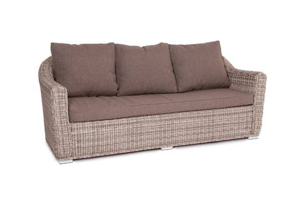 "Фабриция" диван из искусственного ротанга трехместный, цвет серый — изображение 3