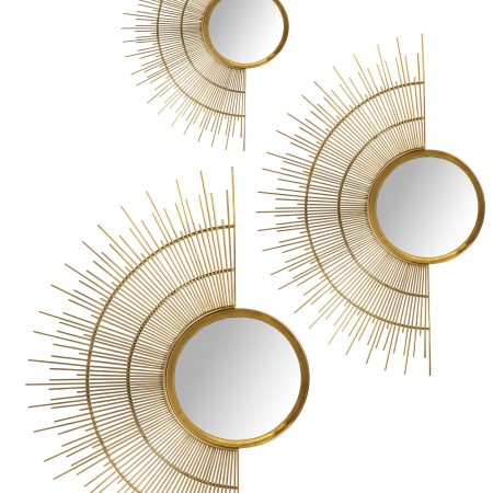 Настенный декор с зеркалом из 3-х штук 0.575x0.8x0.8м