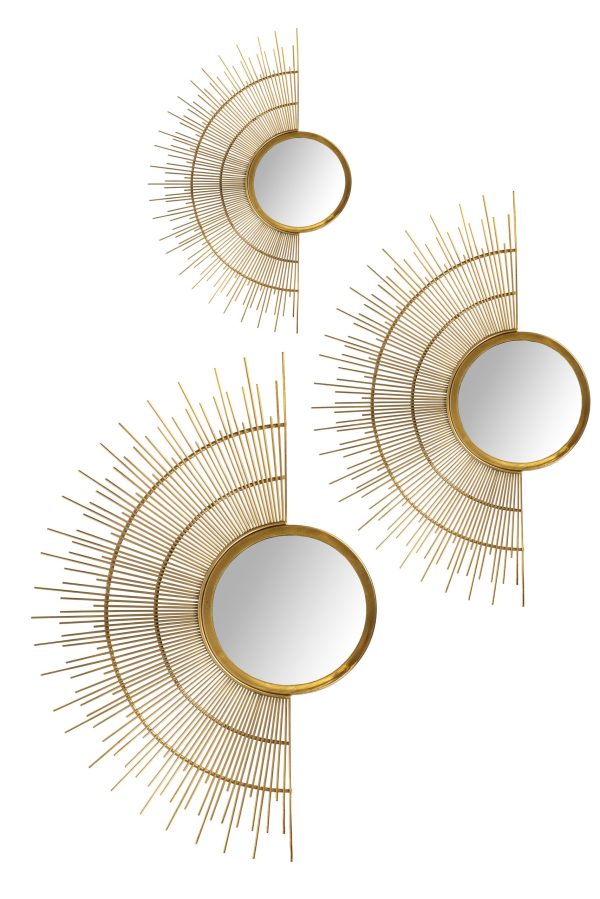 Настенный декор с зеркалом из 3-х штук 0.575x0.8x0.8м