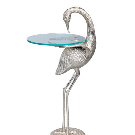 Кофейный столик "Птица" серебро 0.75x0.3x0.3м