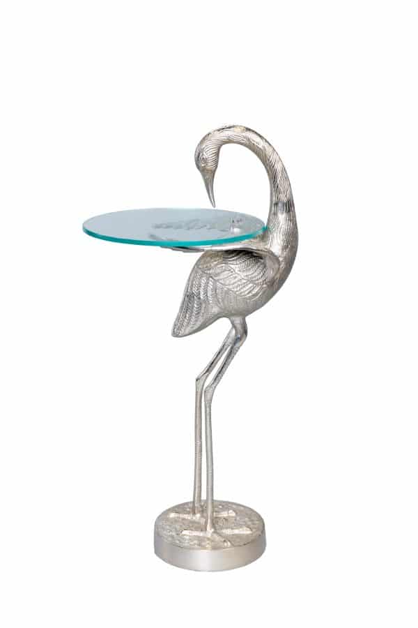 Кофейный столик "Птица" серебро 0.75x0.3x0.3м