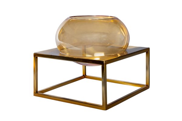 Ваза на золотом подстолье круглая 0.25x0.26x0.26м — изображение 2