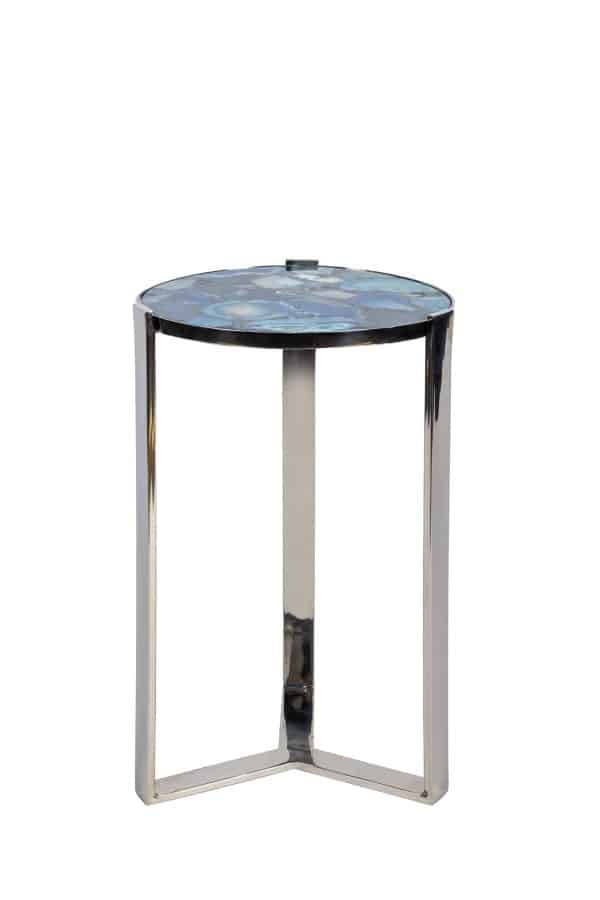 Кофейный столик Blue Agate silver L 0.55x0.35x0.35м