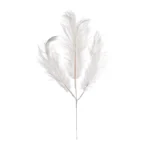 Ветка декоративная с натуральными перьями
