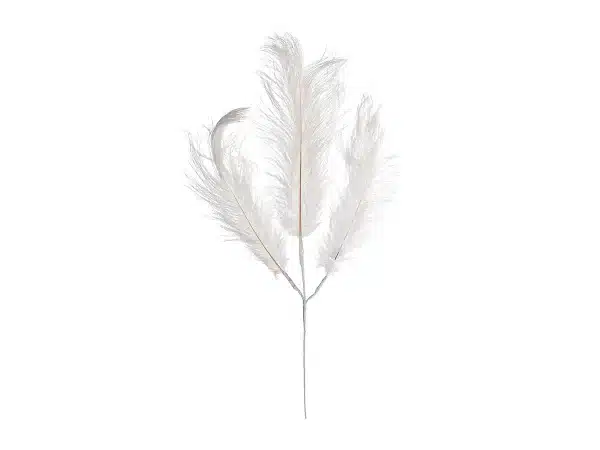 Ветка декоративная с натуральными перьями