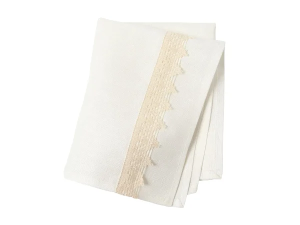 Полотенце льняное с кружевом 43х70 см