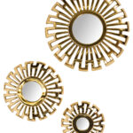 Настенный декор с зеркалом из 3-х штук 0.475x0.475x0.05м