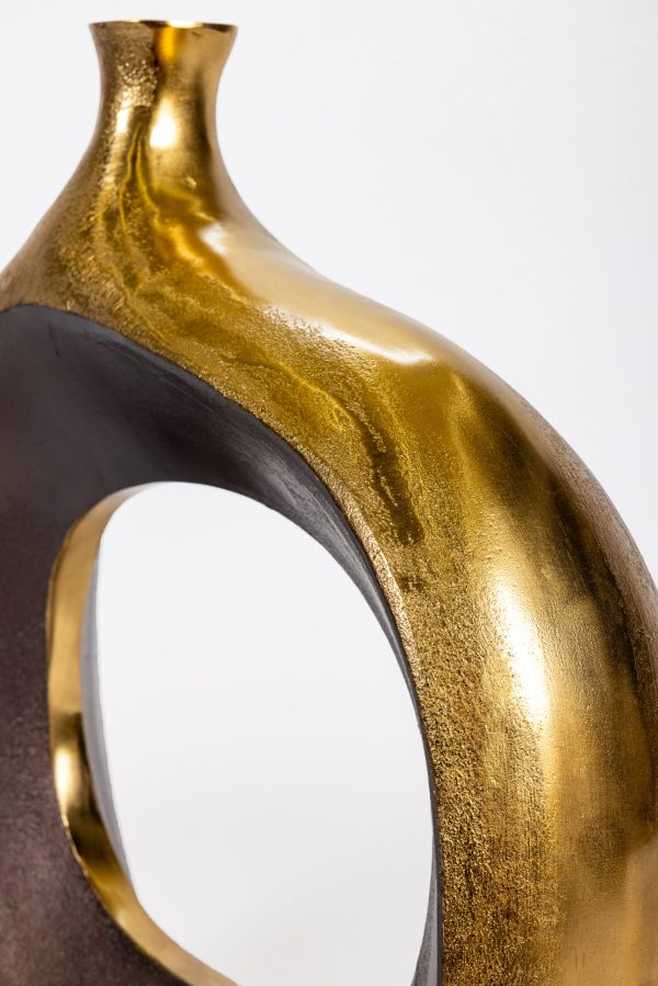 Ваза металлическая золото 0.45x0.415x0.117м — изображение 3