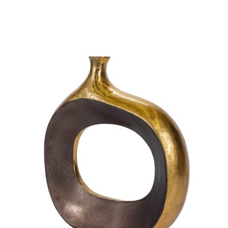 Ваза металлическая золото 0.45x0.415x0.117м
