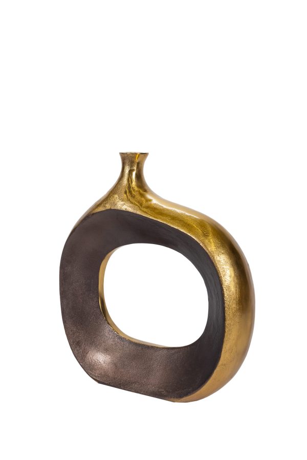 Ваза металлическая золото 0.45x0.415x0.117м