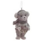 Изделие декоративное подвесное Медвежонок с поездом 7 см