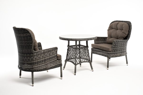 "Алиса" кофейный комплект из искусственного ротанга, цвет графит — изображение 3