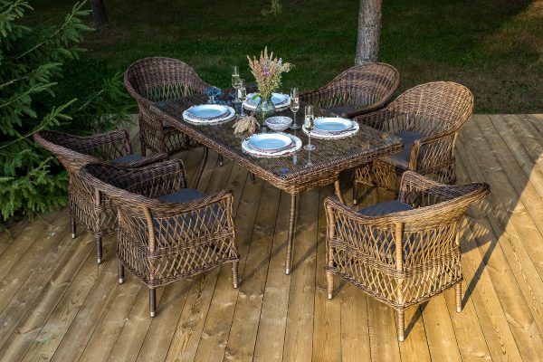 "Амароне" обеденная группа из искусственного ротанга на 6 персон