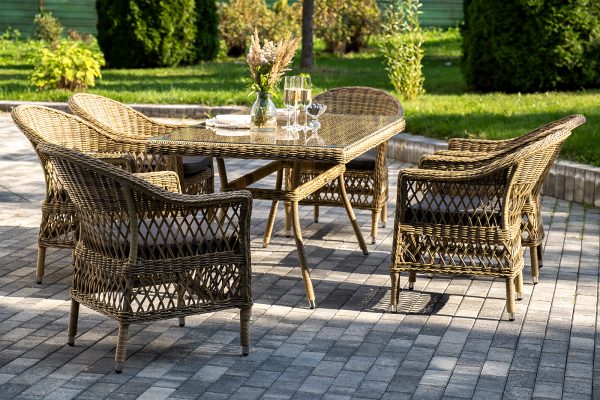 "Амароне" обеденная группа из искусственного ротанга на 6 персон, цвет соломенный — изображение 5