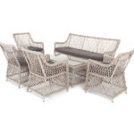 "Асти" лаунж-зона из искусственного ротанга на 6 персоны