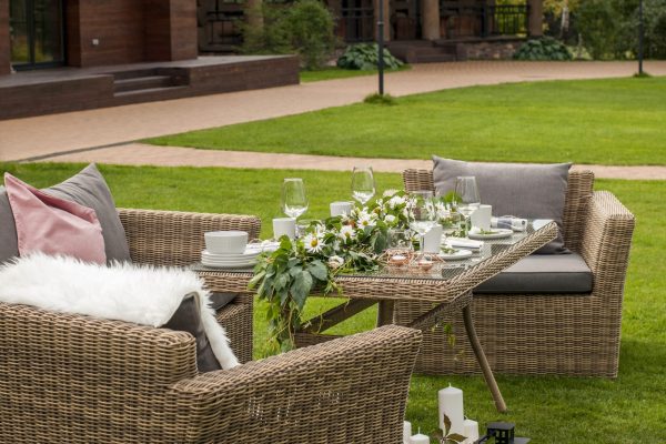 "Аффогато" обеденная группа из искусственного ротанга, цвет соломенный — изображение 3