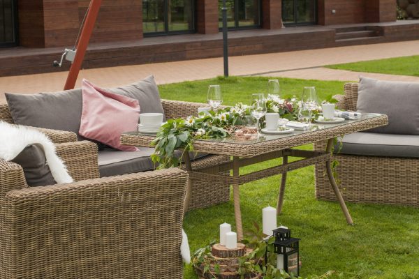 "Аффогато" обеденная группа из искусственного ротанга, цвет соломенный — изображение 4