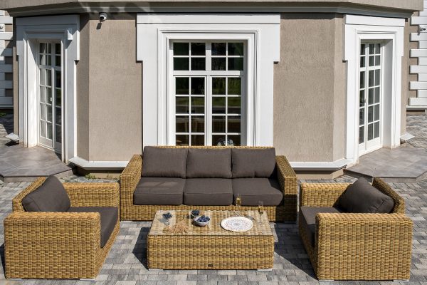 "Боно" лаунж-зона из искусственного ротанга, цвет соломенный — изображение 3