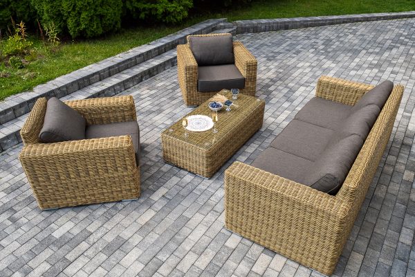 "Боно" лаунж-зона из искусственного ротанга, цвет соломенный — изображение 4