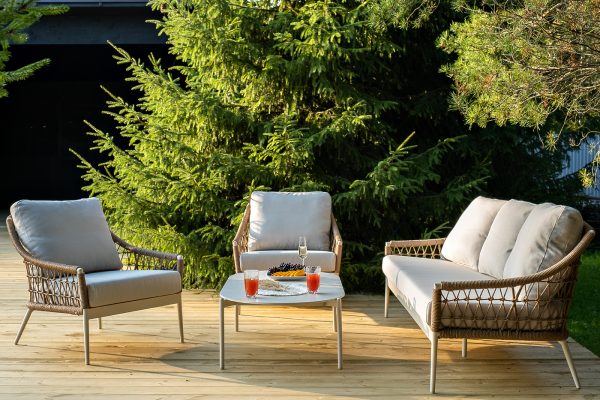 "Венеция" лаунж-зона из искусственного ротанга, цвет соломенный — изображение 3