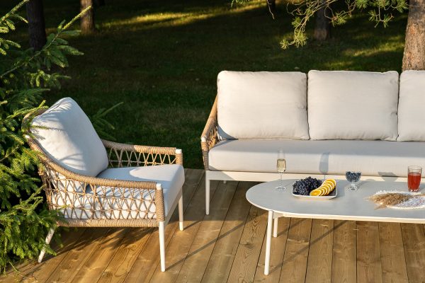 "Венеция" лаунж-зона из искусственного ротанга, цвет соломенный — изображение 5