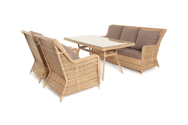 "Гляссе" обеденная группа из искусственного ротанга, цвет соломенный — изображение 3