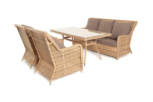 "Гляссе" обеденная группа из искусственного ротанга, цвет соломенный — изображение 4