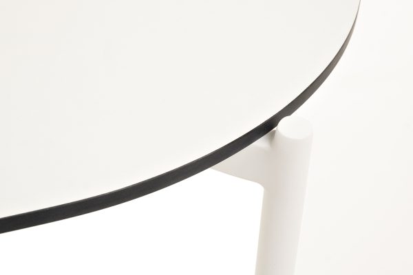 "Диего" журнальный стол из HPL 120х60 H40, каркас белый муар, цвет "молочный" — изображение 4