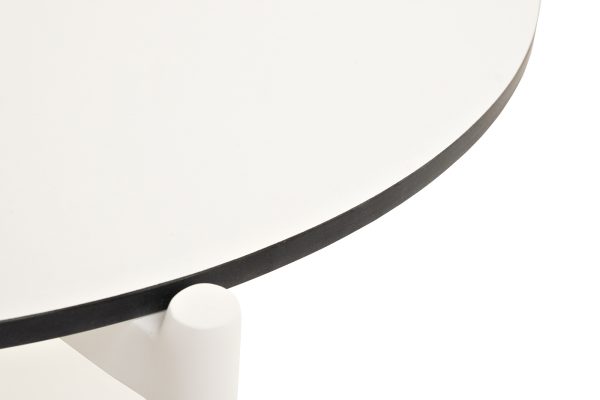 "Диего" журнальный стол из HPL 120х60 H40, каркас белый муар, цвет "молочный" — изображение 5