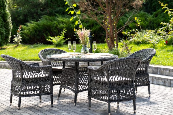 "Дольче" обеденная группа из искусственного ротанга, цвет графит — изображение 4