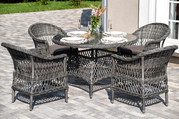 "Дольче" обеденная группа из искусственного ротанга, цвет графит — изображение 5