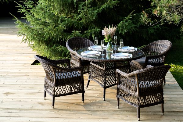 "Дольче" обеденная группа из искусственного ротанга, цвет коричневый — изображение 3