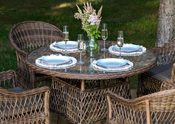 "Дольче" обеденная группа из искусственного ротанга, цвет коричневый — изображение 5