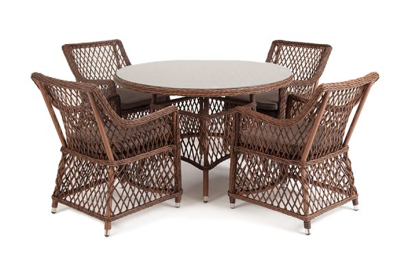"Доппио" обеденная группа плетеная