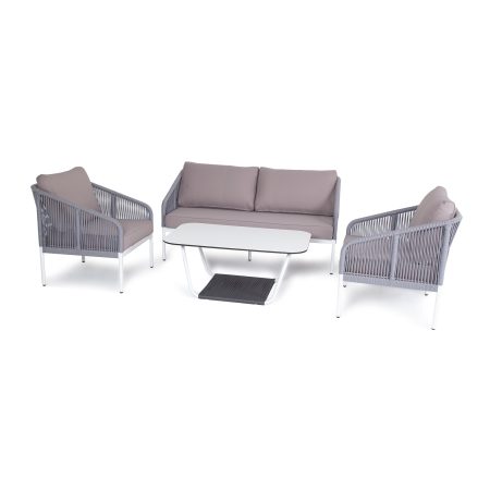 "Канны" лаунж-зона 4-местная плетеная из роупа (веревки)