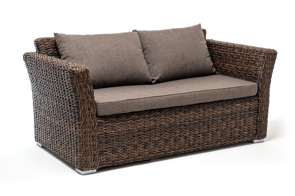 "Капучино" диван из искусственного ротанга (гиацинт) двухместный, цвет коричневый — изображение 3