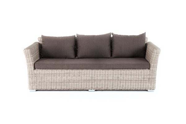 "Капучино" диван из искусственного ротанга трехместный, цвет бежевый — изображение 3