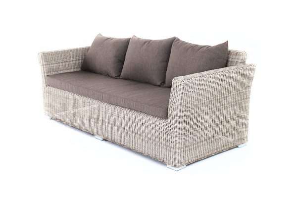 "Капучино" диван из искусственного ротанга трехместный, цвет бежевый — изображение 4
