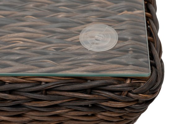 "Капучино" журнальный столик из искусственного ротанга (гиацинт), цвет коричневый — изображение 5