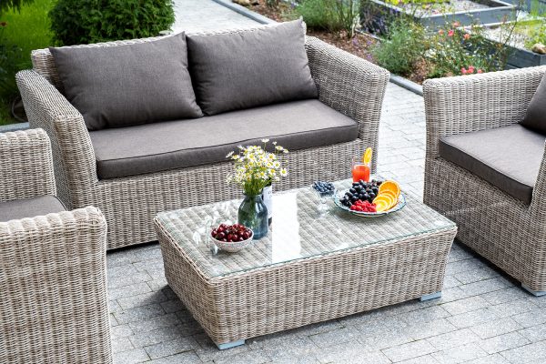 "Капучино" журнальный столик из искусственного ротанга, цвет бежевый — изображение 4