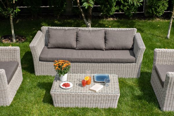 "Капучино" журнальный столик из искусственного ротанга, цвет бежевый — изображение 5