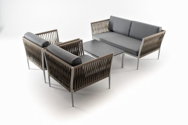 "Касабланка" лаунж-зона плетеная из роупа 4-местная, цвет серый — изображение 3