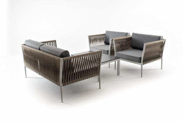 "Касабланка" лаунж-зона плетеная из роупа 4-местная, цвет серый — изображение 4